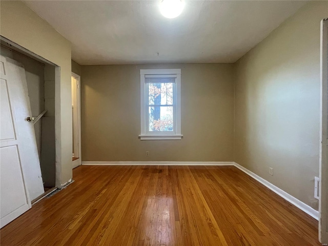 unfurnished bedroom with light hardwood / wood-style floors