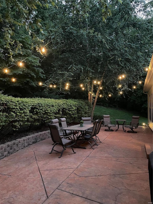 view of patio with outdoor dining area