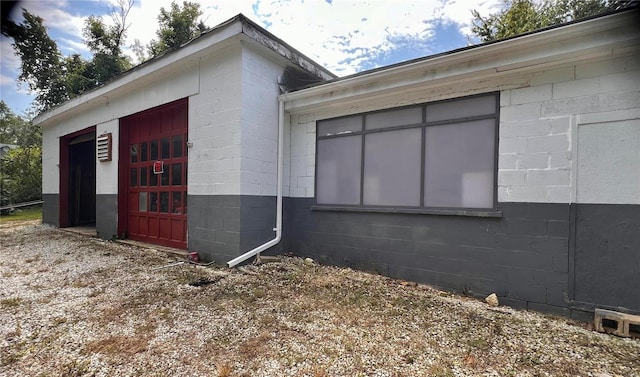 view of garage