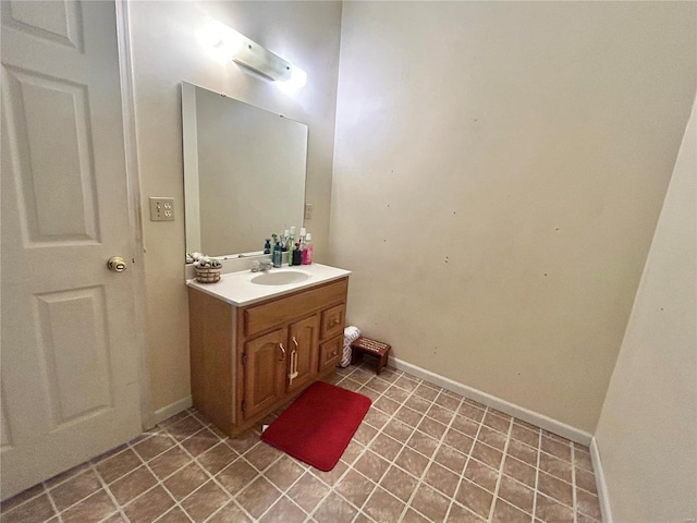 bathroom featuring vanity and tile patterned flooring