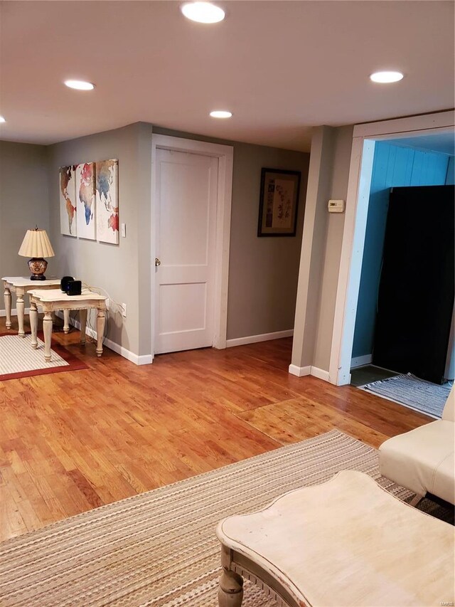 living room featuring light hardwood / wood-style flooring