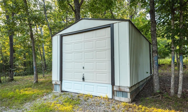 view of garage