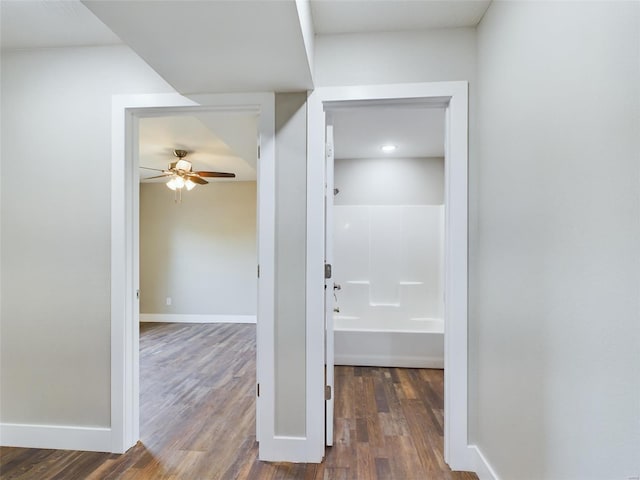 hall featuring wood-type flooring