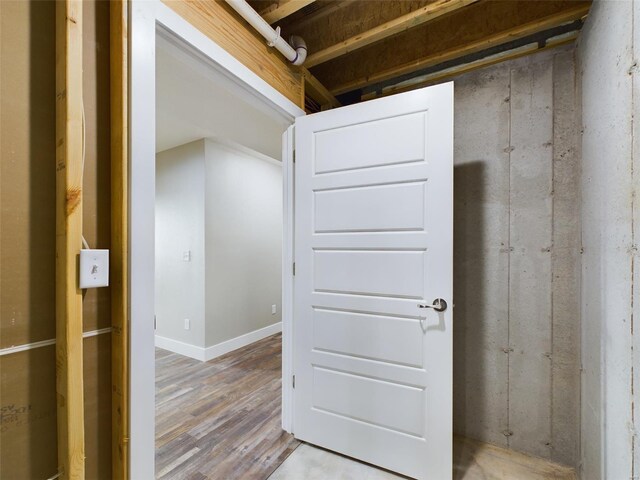 interior space with hardwood / wood-style floors