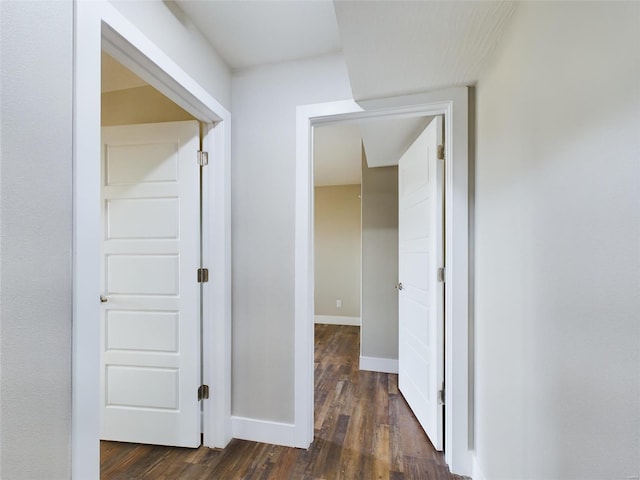 hall featuring dark hardwood / wood-style flooring