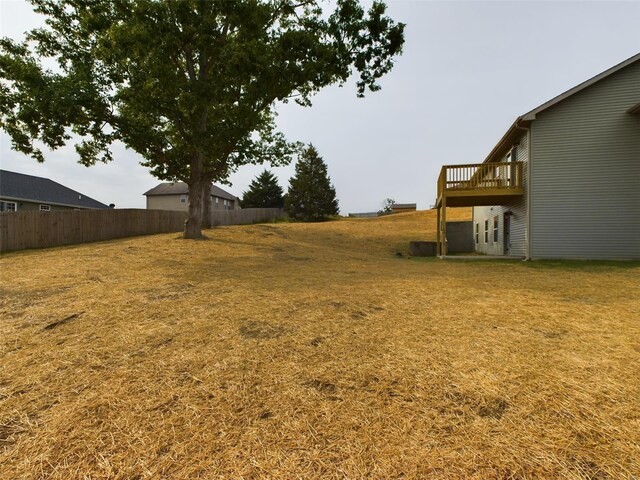 view of yard featuring a deck