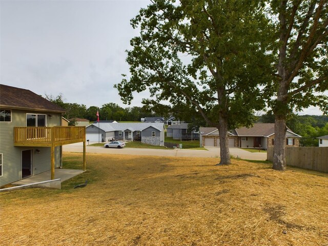 view of yard with a deck