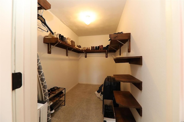 spacious closet with carpet floors