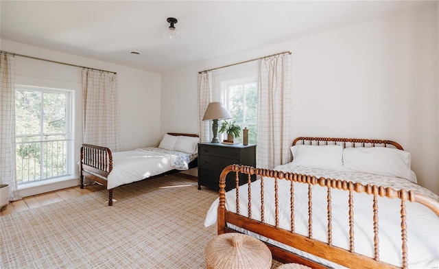 bedroom featuring light hardwood / wood-style flooring