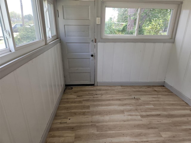 entryway with light wood-type flooring and plenty of natural light