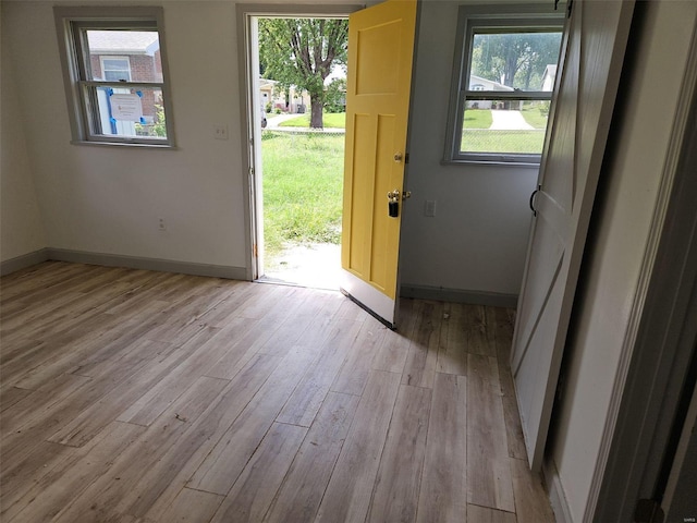 doorway featuring hardwood / wood-style floors