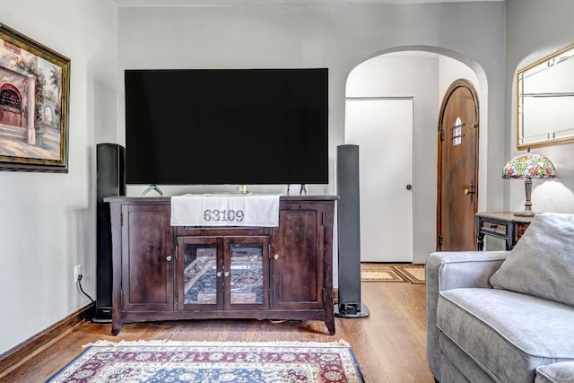 living room featuring hardwood / wood-style flooring