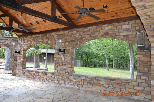 view of patio / terrace with ceiling fan