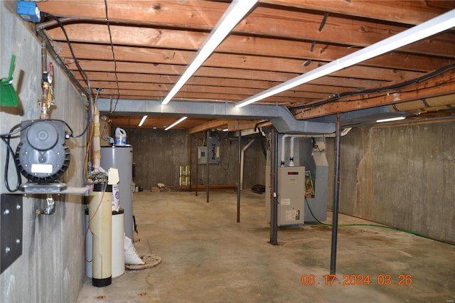 basement with electric panel