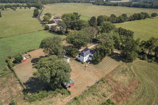 aerial view featuring a rural view