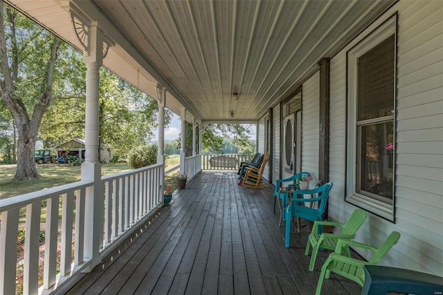 wooden deck with a porch