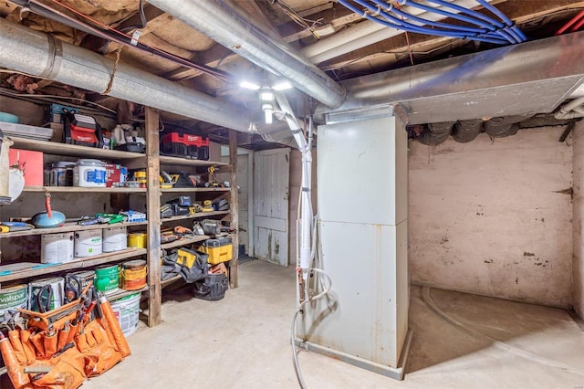 view of unfinished basement