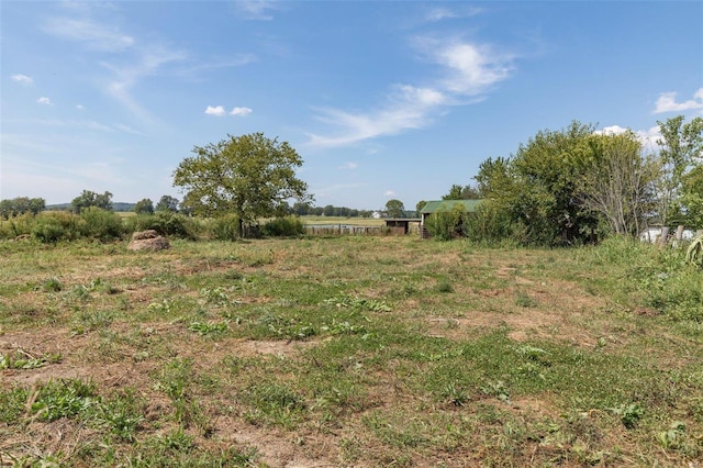 view of yard with a rural view