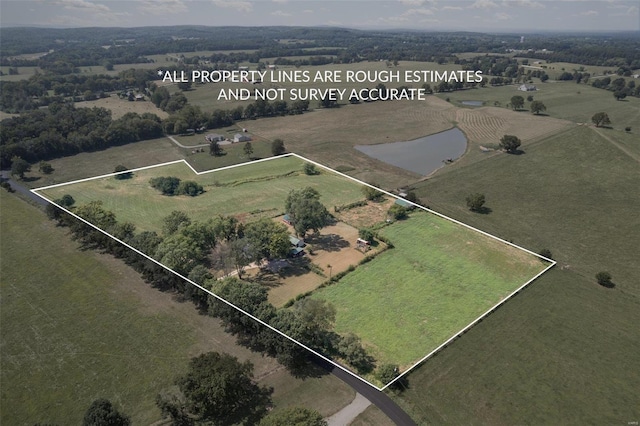 bird's eye view with a rural view