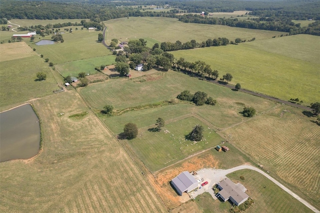 bird's eye view with a rural view