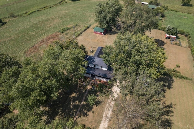 bird's eye view with a rural view