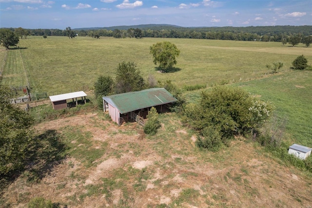 drone / aerial view with a rural view