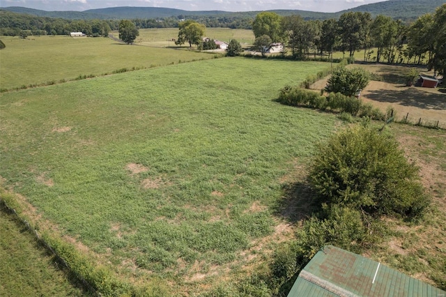 bird's eye view with a rural view and a mountain view