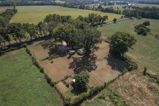 drone / aerial view with a rural view