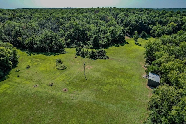 birds eye view of property featuring a rural view