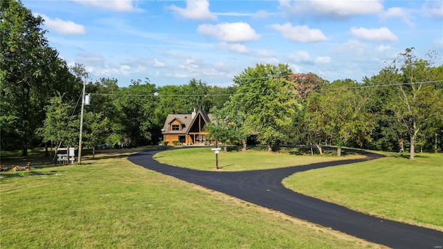 view of community with a lawn