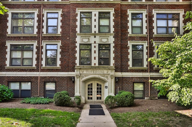 view of front of home with french doors