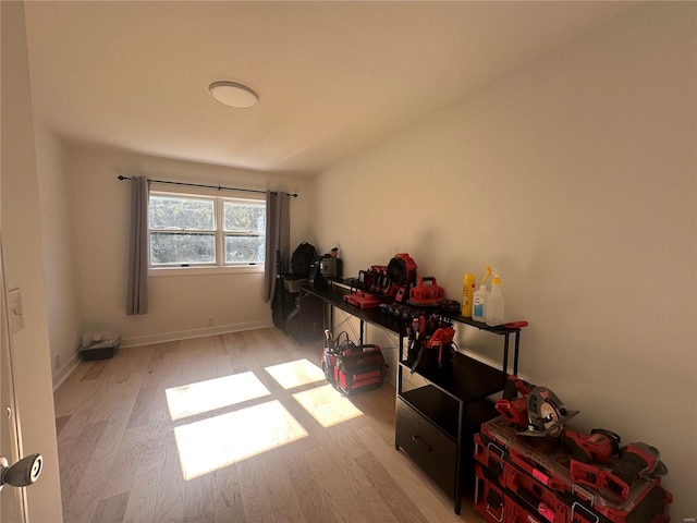 misc room with light wood-type flooring