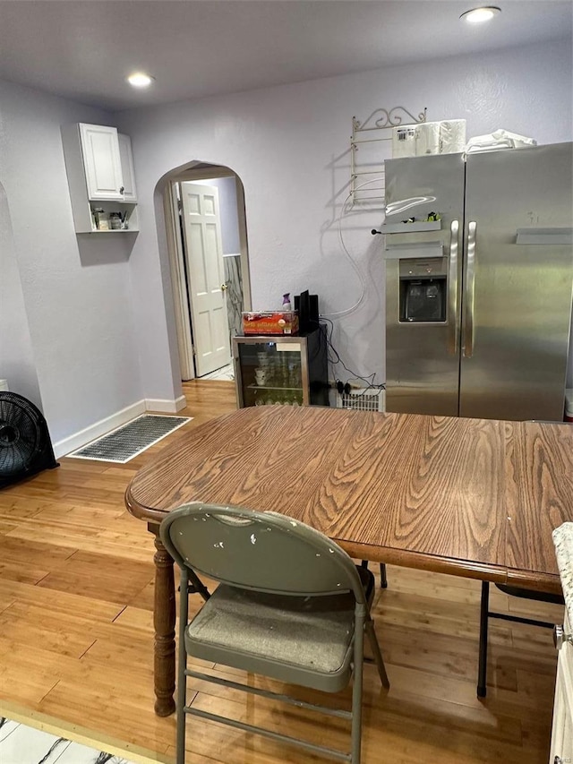 dining room featuring light hardwood / wood-style flooring