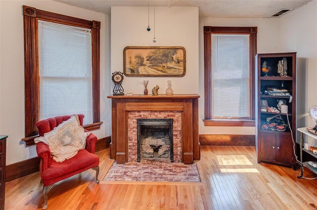 living area featuring light hardwood / wood-style floors