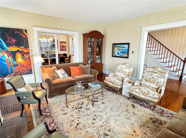 living room featuring hardwood / wood-style floors