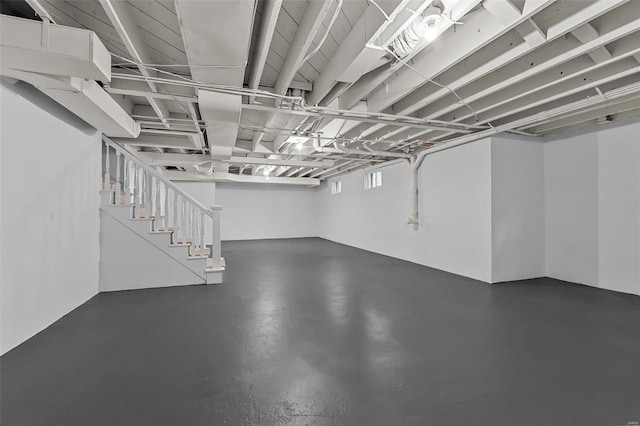 basement with stairs