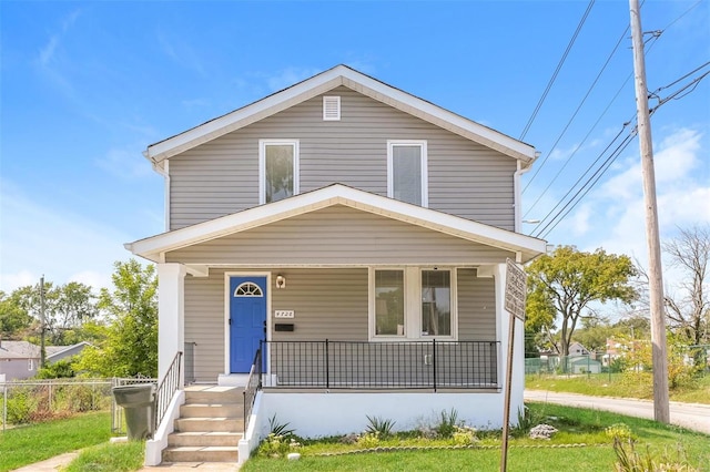 view of front of home featuring a porch