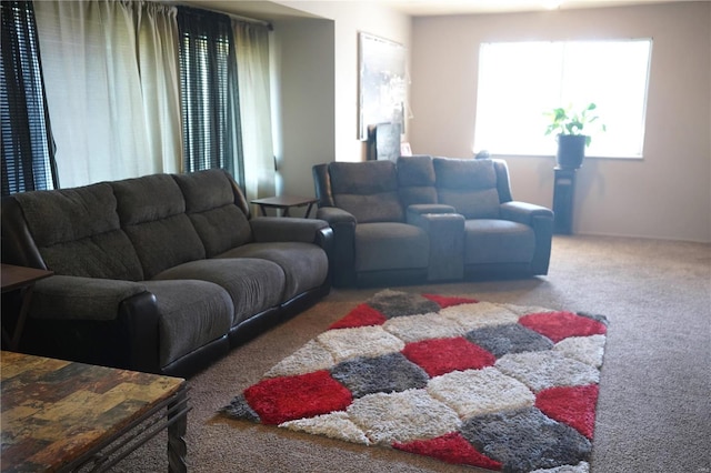 living room featuring carpet