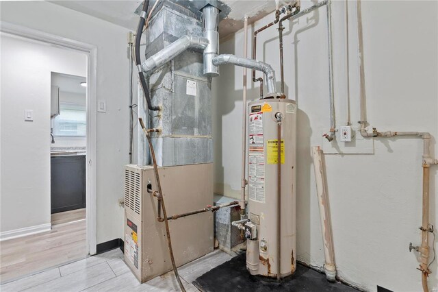 utilities with heating unit and water heater