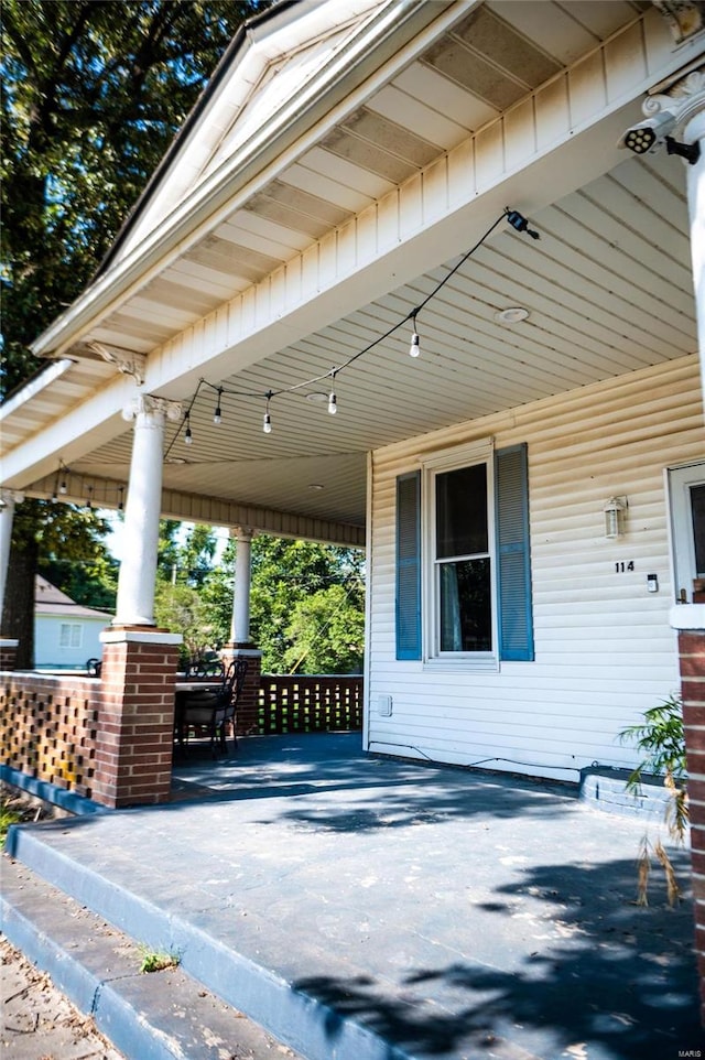 view of patio with covered porch