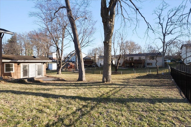 view of yard featuring fence