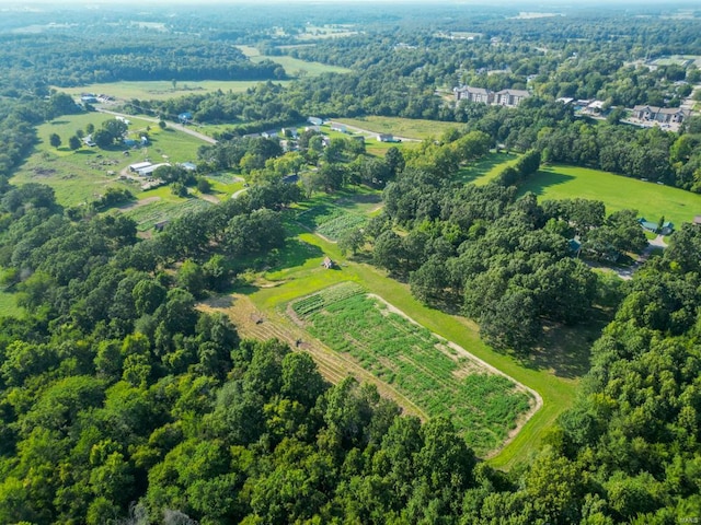 bird's eye view featuring a rural view