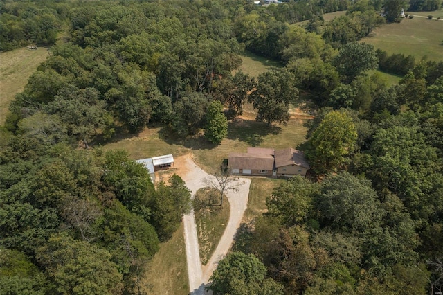 drone / aerial view with a rural view