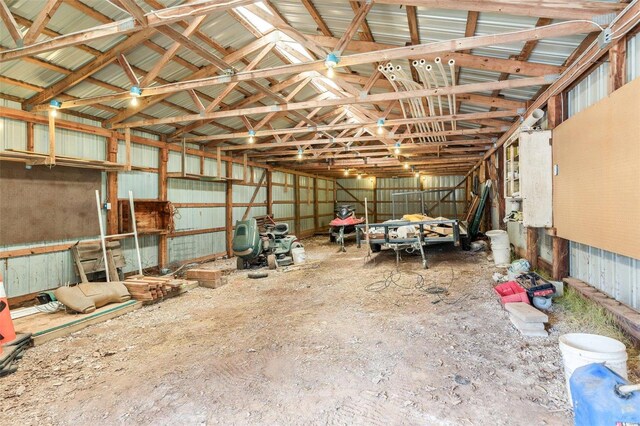 garage featuring metal wall