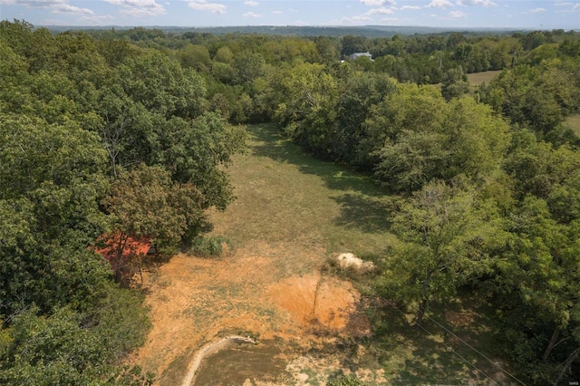 aerial view with a wooded view