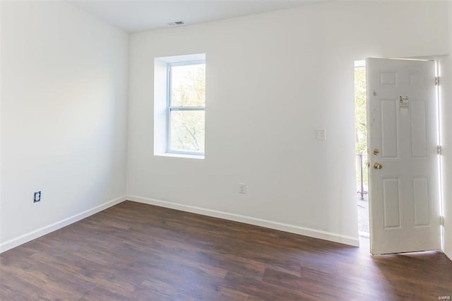 entryway featuring dark wood-type flooring