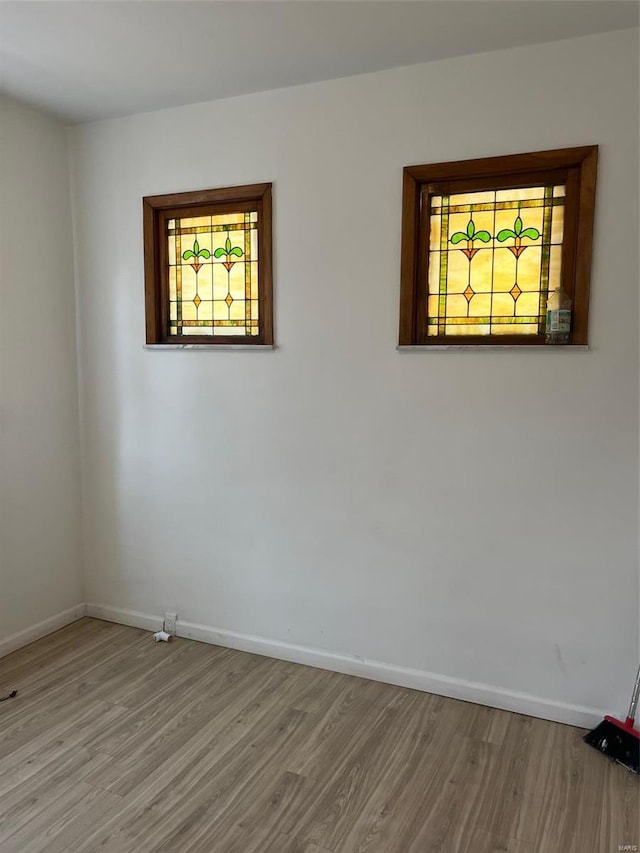 empty room featuring light hardwood / wood-style floors