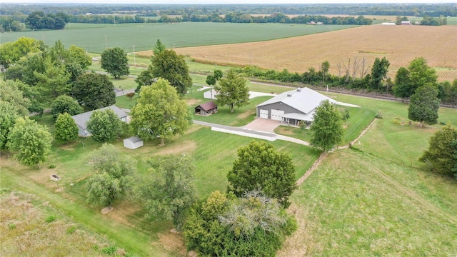 bird's eye view with a rural view