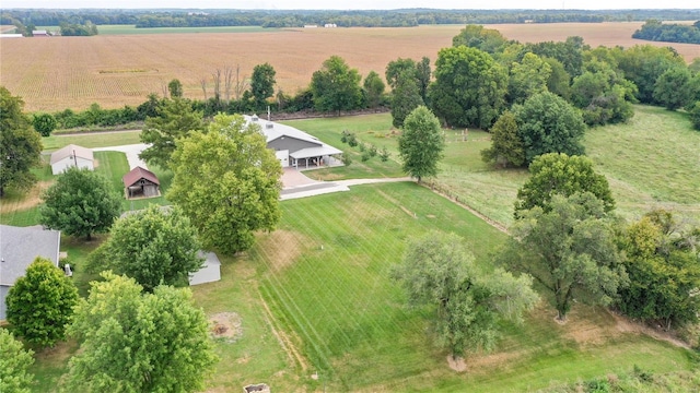 drone / aerial view with a rural view