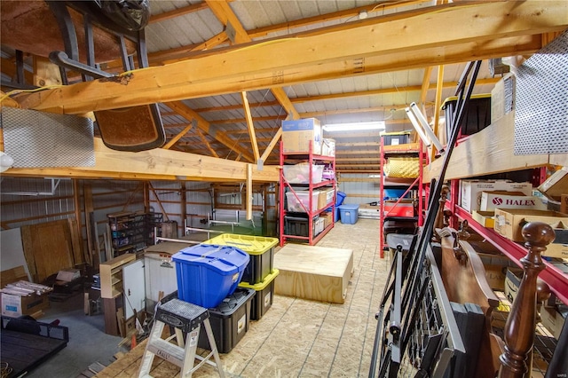 view of unfinished attic